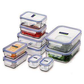 Glasslock 10 Piece Tempered Glass Food Storage Container Set