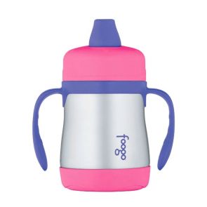 Thermos Foogo Vacuum Insulated Sippy Cup w/ Handles 210ml Pink